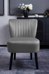 Groundlevel Crushed Velvet Shell Accent Chair in Silver - thumbnail 2