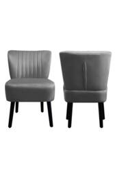 Groundlevel Crushed Velvet Shell Accent Chair in Silver - thumbnail 3