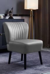 Groundlevel Crushed Velvet Shell Accent Chair in Silver