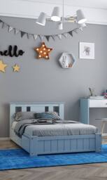 Somnior Elwood 3FT Single Solid Wooden Blue Bed with Mattress & 3 Drawers - thumbnail 2