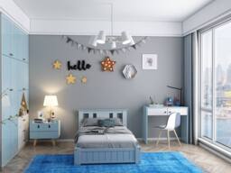 Somnior Elwood 3FT Single Solid Wooden Blue Bed with Mattress & 3 Drawers - thumbnail 6