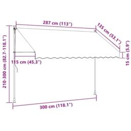 Berkfield Home Manual Retractable Awning 300 cm Orange & Brown - thumbnail 7