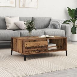 Berkfield Home Coffee Table Old wood 90 x 60 x 35 cm Engineered wood in Brown - thumbnail 1