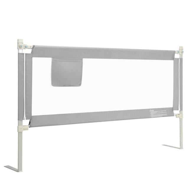 Costway 196cm Height Adjustable Bed Rail with Double Safet in Grey - image 1