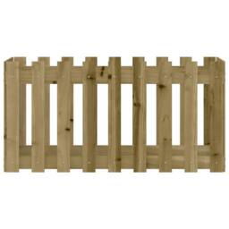 Berkfield Home Garden Raised Bed with Fence Design 100x50x50 cm Impregnated Wood Pine in Brown - Size: 100 x 50 x 50 cm - thumbnail 5