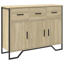 Berkfield Home Sideboard Sonoma Oak 97x32.5x74.5 cm Engineered Wood in Brown - thumbnail 2