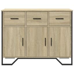Berkfield Home Sideboard Sonoma Oak 97x32.5x74.5 cm Engineered Wood in Brown - thumbnail 4