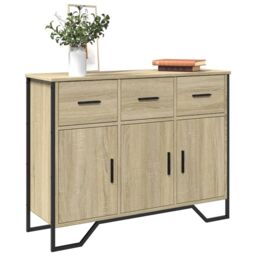 Berkfield Home Sideboard Sonoma Oak 97x32.5x74.5 cm Engineered Wood in Brown - thumbnail 1