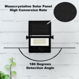 Harper Living Solar Security Outdoor LED Floodlight w/ Motion Sensor, Weatherproof IP65, 6500k, 860 Lumens, 2000 mAH Lion Battery Solar Powered - thumbnail 2