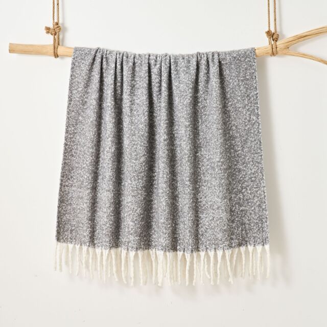 Allure Bath Fashions Aisling Super Soft Faux Fur Tasselled Sofa Throw Blanket in Dark Grey - Size: 130 cm x 170 cm - image 1