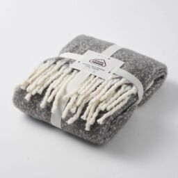 Allure Bath Fashions Aisling Super Soft Faux Fur Tasselled Sofa Throw Blanket in Dark Grey - Size: 130 cm x 170 cm - thumbnail 2