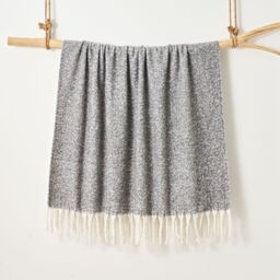 Allure Bath Fashions Aisling Super Soft Faux Fur Tasselled Sofa Throw Blanket in Dark Grey - Size: 130 cm x 170 cm - thumbnail 1