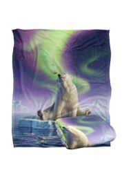 JQ Licensing Jlo Polar Bear Aurora Northern Lights Silky Touch Super Soft Throw Blanket 152 X 127 cm in White - thumbnail 2