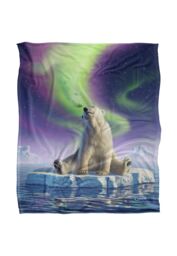 JQ Licensing Jlo Polar Bear Aurora Northern Lights Silky Touch Super Soft Throw Blanket 152 X 127 cm in White - thumbnail 1