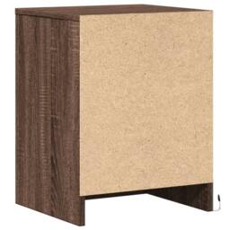 Berkfield Home Stylish Bedside Cabinet with LED Lights Brown Oak Engineered Wood - thumbnail 8