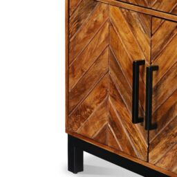 Jaipur Furniture Ltd Parquet Large 170 cm Sideboard - Mango Wood/Iron - L40 x W170 x H80 cm - PP Finish in Brown - thumbnail 7