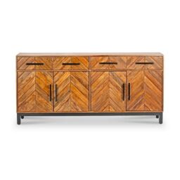Jaipur Furniture Ltd Parquet Large 170 cm Sideboard - Mango Wood/Iron - L40 x W170 x H80 cm - PP Finish in Brown - thumbnail 2