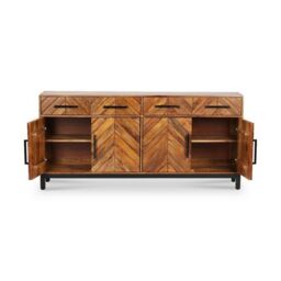 Jaipur Furniture Ltd Parquet Large 170 cm Sideboard - Mango Wood/Iron - L40 x W170 x H80 cm - PP Finish in Brown - thumbnail 6