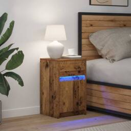 Berkfield Home Bedside Cabinet Old wood 38 x 34 x 61 cm Particle board in Brown - thumbnail 4