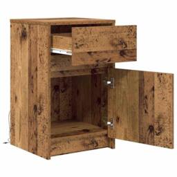 Berkfield Home Bedside Cabinet Old wood 38 x 34 x 61 cm Particle board in Brown - thumbnail 5
