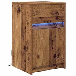 Berkfield Home Bedside Cabinet Old wood 38 x 34 x 61 cm Particle board in Brown - thumbnail 1