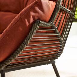 FurnitureboxUK Egg Outdoor Garden Double Chair in Terracotta - thumbnail 5