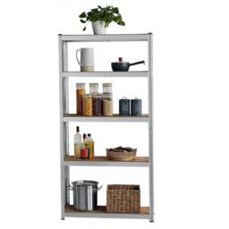 Nordara 5 Tier Heavy Duty Garage Storage Shelving Unit in Silver - thumbnail 4