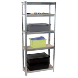 Nordara 5 Tier Heavy Duty Garage Storage Shelving Unit in Silver - thumbnail 3