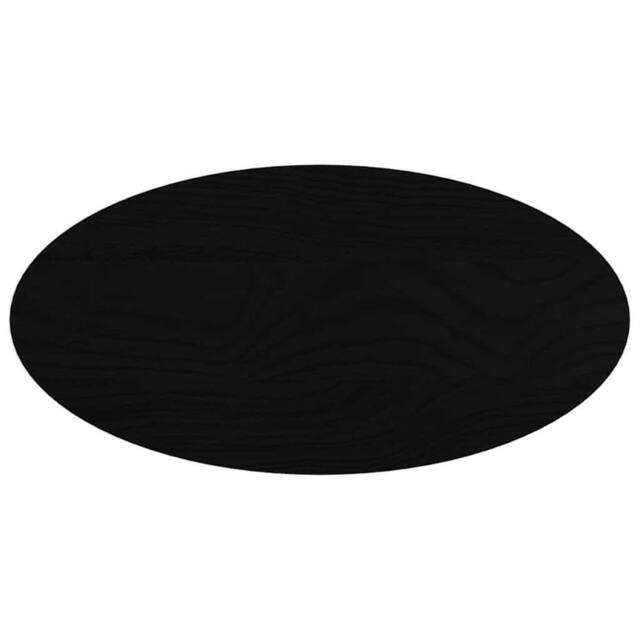 Berkfield Home Table Top Dark Brown 80x40x4 cm Solid Wood Oak Oval - Size: 80 x 40 x 4 cm - image 1