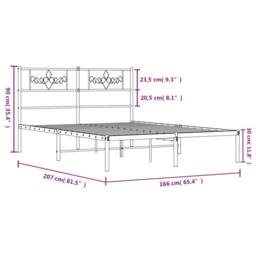 Berkfield Home Metal Bed Frame with Headboard Black 160x200 cm - thumbnail 9