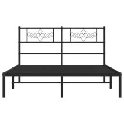 Berkfield Home Metal Bed Frame with Headboard Black 160x200 cm - thumbnail 5
