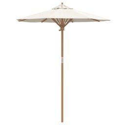 Berkfield Home Cream White Garden Umbrella 180x230 cm Bamboo - thumbnail 2