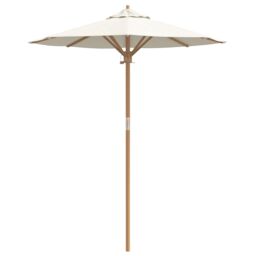 Berkfield Home Cream White Garden Umbrella 180x230 cm Bamboo - thumbnail 4