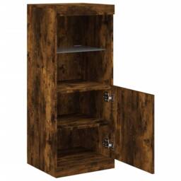 Berkfield Home Sideboard with LED Lights Smoked Oak 41x37x100 cm in Brown - Size: 41 x 37 x 100 cm - thumbnail 7