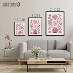 "Artery8 Florideophyceae Red Algae Haeckel Botanical Black Framed Canvas Art in White - Size: W12"" x H16""" - thumbnail 4