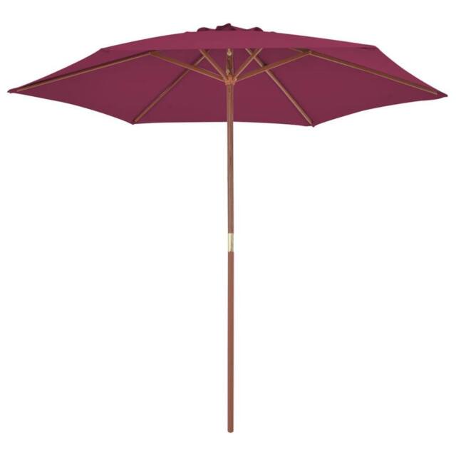 Berkfield Home Outdoor Parasol with Wooden Pole 270 cm Bordeaux Red in Wine - image 1