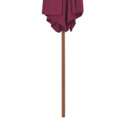Berkfield Home Outdoor Parasol with Wooden Pole 270 cm Bordeaux Red in Wine - thumbnail 4