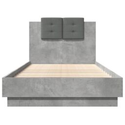 Berkfield Home Bed Frame without Mattress Concrete Grey 90x190 cm Single - thumbnail 4