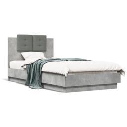 Berkfield Home Bed Frame without Mattress Concrete Grey 90x190 cm Single - thumbnail 2