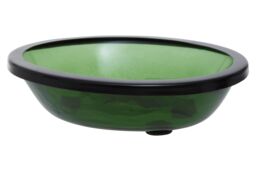 Orsina Elegant Green Glass Soap Dish With Vintage-Inspired Design, Stylish Bathroom Dish For Holding Bar Soap
