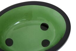 Orsina Elegant Green Glass Soap Dish With Vintage-Inspired Design, Stylish Bathroom Dish For Holding Bar Soap - thumbnail 2