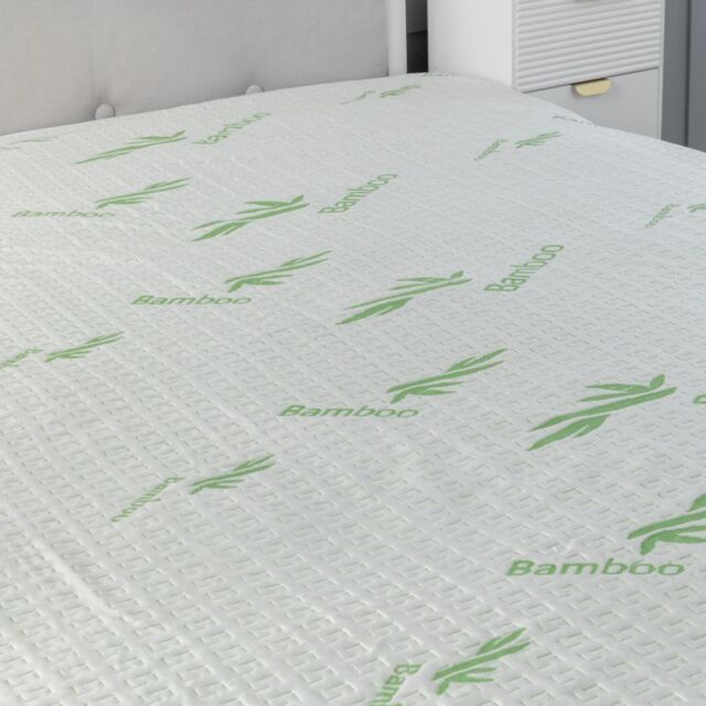 Snug City Bamboo Waterproof Mattress Protector Soft Touch 40CM Deep Pocket in Green - Size: Double - image 1