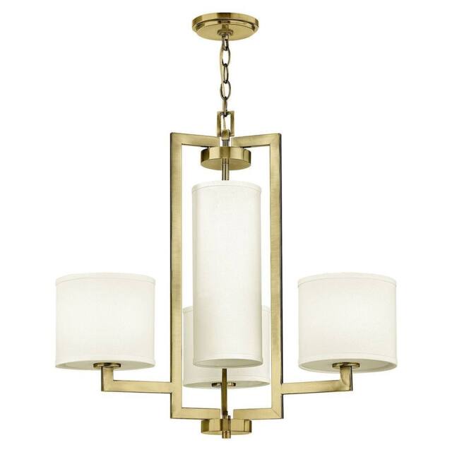 Netlighting Hinkley Hampton Pendant Ceiling Light Classic Brushed Brass 4x E27 in Metallic Gold - image 1