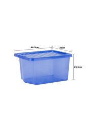 Wham Crystal 5 x 28L Stackable Plastic Storage Boxes with Lids in Blue - thumbnail 5