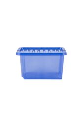 Wham Crystal 5 x 28L Stackable Plastic Storage Boxes with Lids in Blue - thumbnail 3