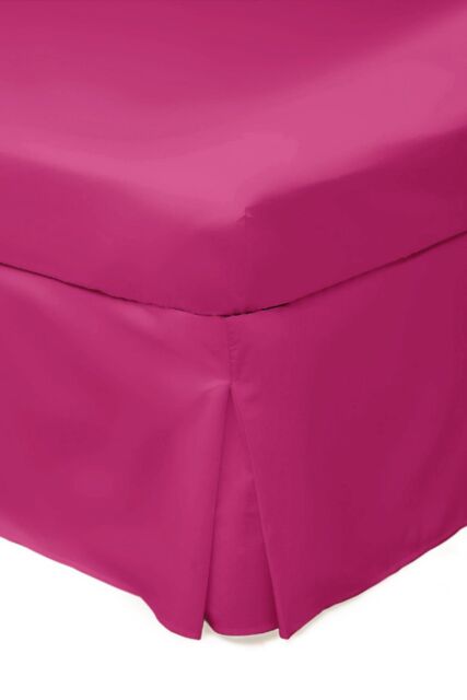 Belledorm Easy Care 200 Thread Count Cotton Polyester Percale Platform Valance in Fuchsia - Size: Super King - image 1