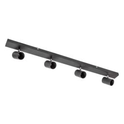 CGC Lighting 'Veneto' Black GU10 Ceiling Spotlight Four Head Adjustable Bar Light - thumbnail 2