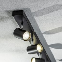 CGC Lighting 'Veneto' Black GU10 Ceiling Spotlight Four Head Adjustable Bar Light - thumbnail 4