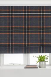Paoletti Aviemore Tartan Faux Wool Blackout Roman Blind in Dark Red - Size: 91 cm width x 137 cm drop