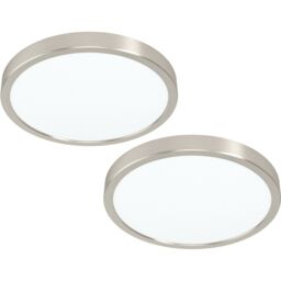 Loops 2 PACK Ceiling Light Satin Nickel 285mm Round Surface Mounted 20W LED 3000K in Metallics - thumbnail 1